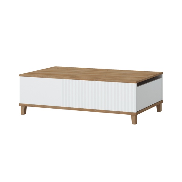 Konferenčný stolík PLISSEE PLIT01 alpská biela/dub grandson 1