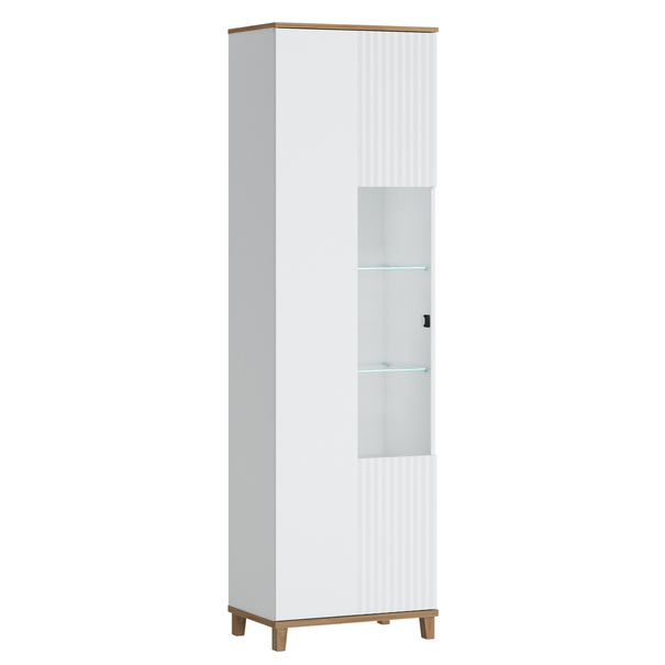 Vitrína PLISSEE PLIV01 alpská biela/dub grandson 1