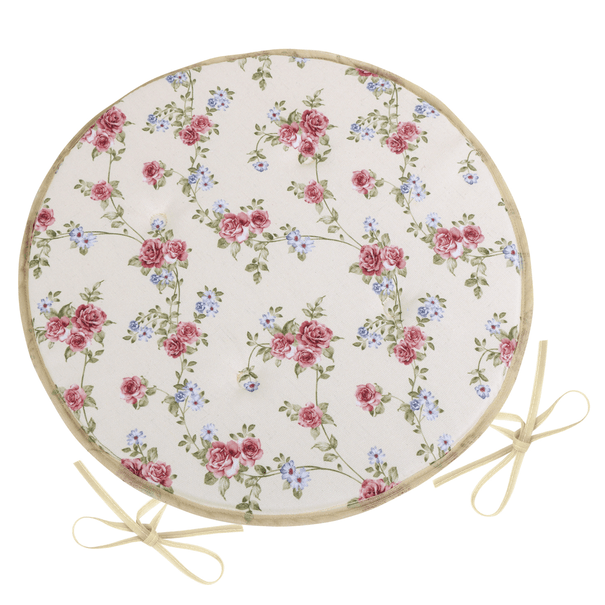 Okrúhly sedák PNÚCA RUŽA biela/ružová 1