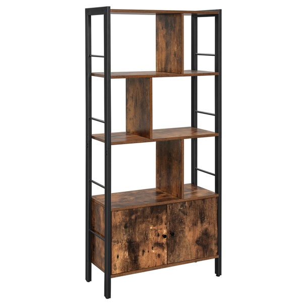 Knižnica POITIER II čierna/hnedá 1