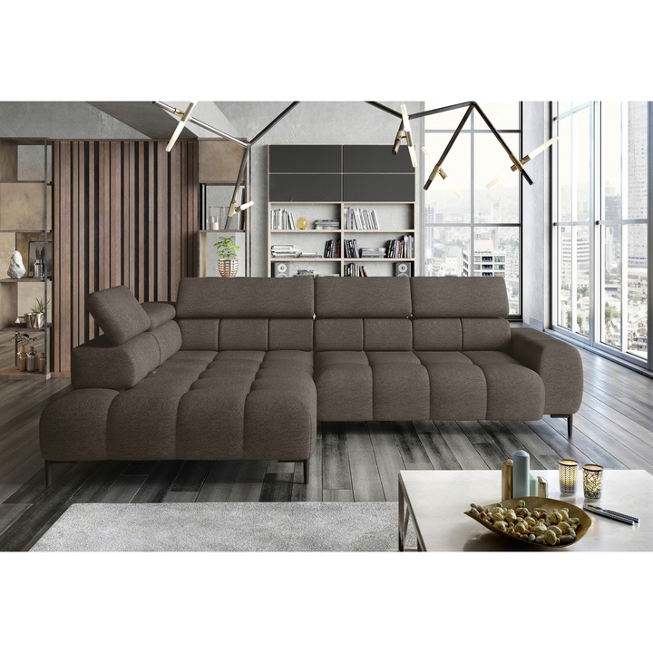 Sedacia súprava POLA L ľavá, hnedá 1