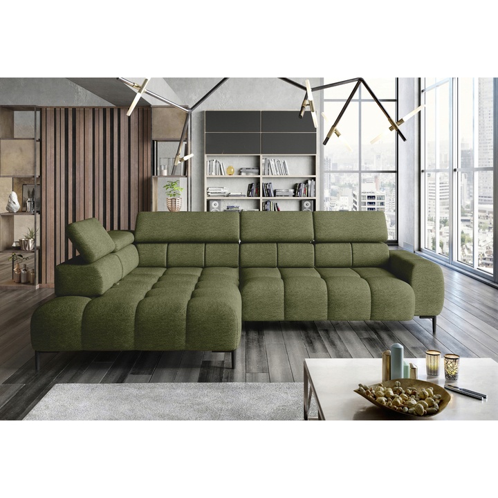 Sedacia súprava POLA L ľavá, olivová 1