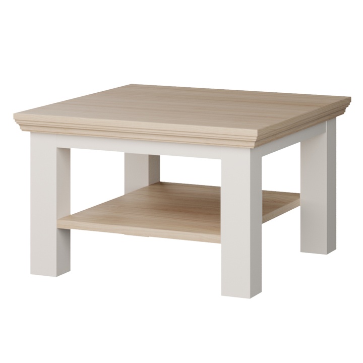 Konferenčný stolík PONTYPOOL biela/dub riva, šírka 70 cm 1