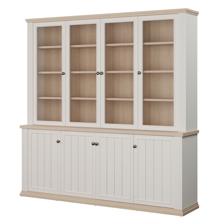 Knižnica PONTYPOOL biela/dub riva 1