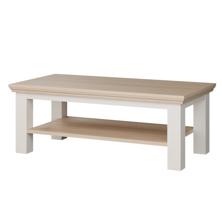 Konferenčný stolík PONTYPOOL biela/dub riva, šírka 116 cm 1