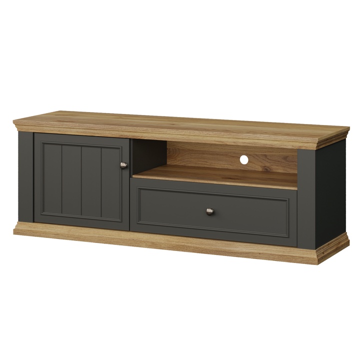 TV komoda PONTYPOOL sivá/dub mauvella, šírka 150 cm 1
