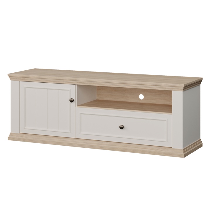 TV komoda PONTYPOOL biela/dub riva, šírka 150 cm 1