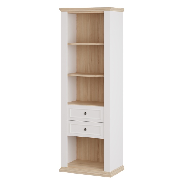 Regál PONTYPOOL biela/dub riva, šírka 70 cm 1