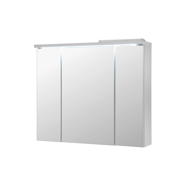 Zrkadlová skrinka POOL  biela vysoký lesk, 80 cm 1