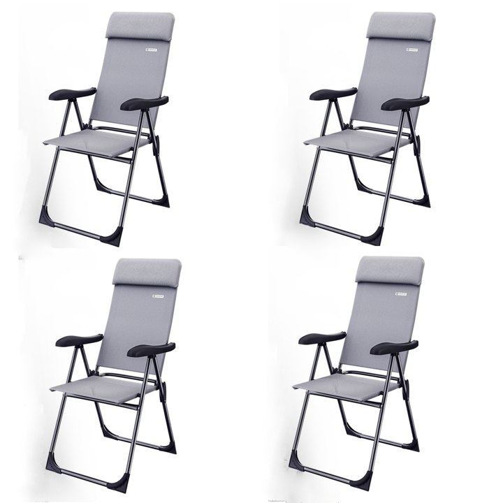 Záhradná stolička PRACTICAL tmavosivá, sada 4 ks 1