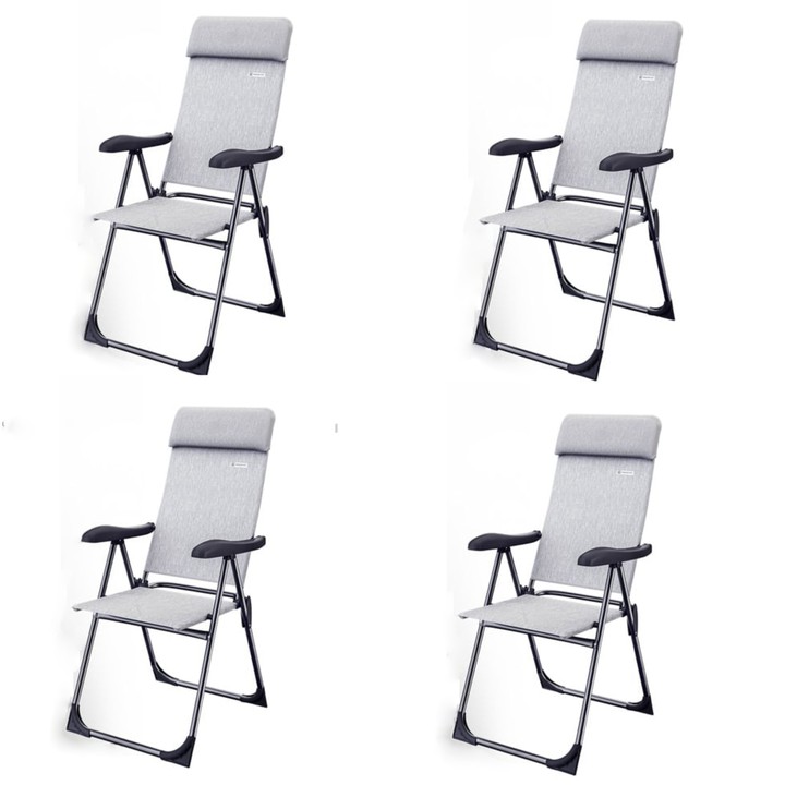 Záhradná stolička PRACTICAL svetlosivá, sada 4 ks 1