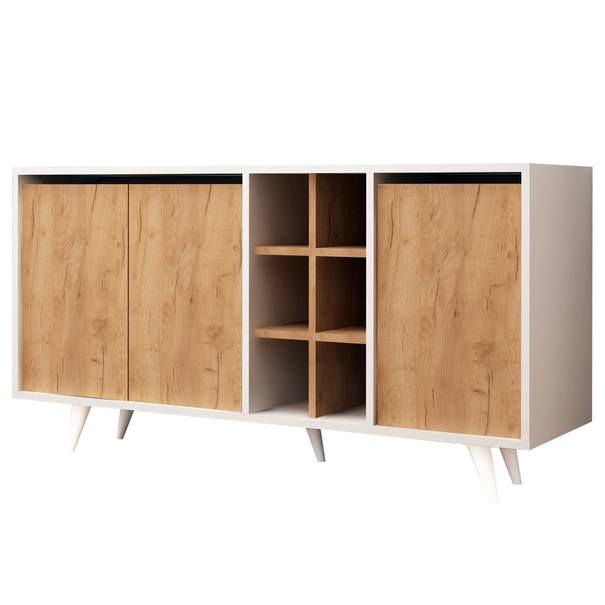 Komoda PRAVA dub/biela 1