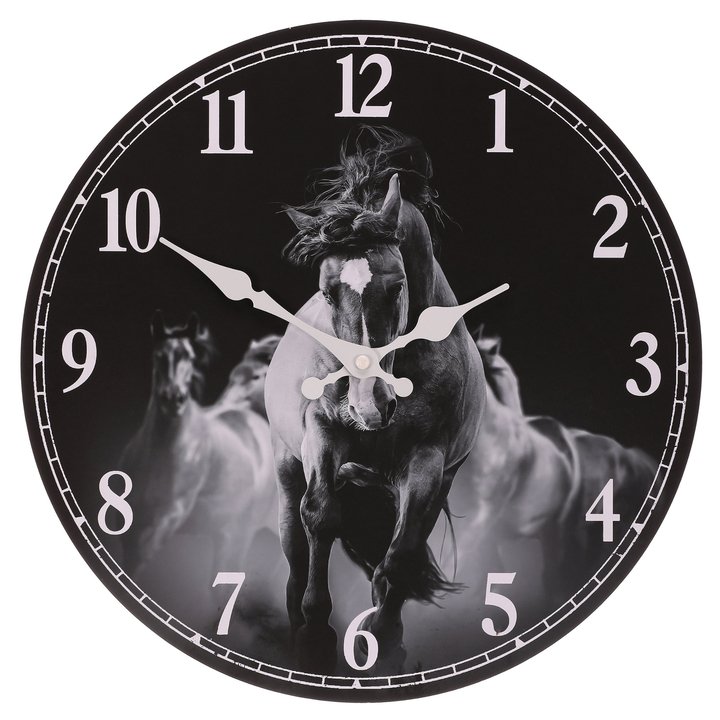 Nástenné hodiny PRINT kone, ⌀ 34 cm 1
