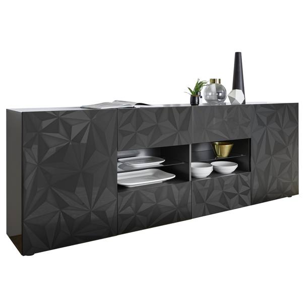 Komoda PRISMA 10 sivá lesklá 1