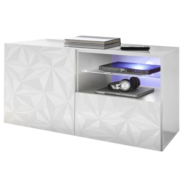 TV komoda PRISMA 3 biela lesklá 1