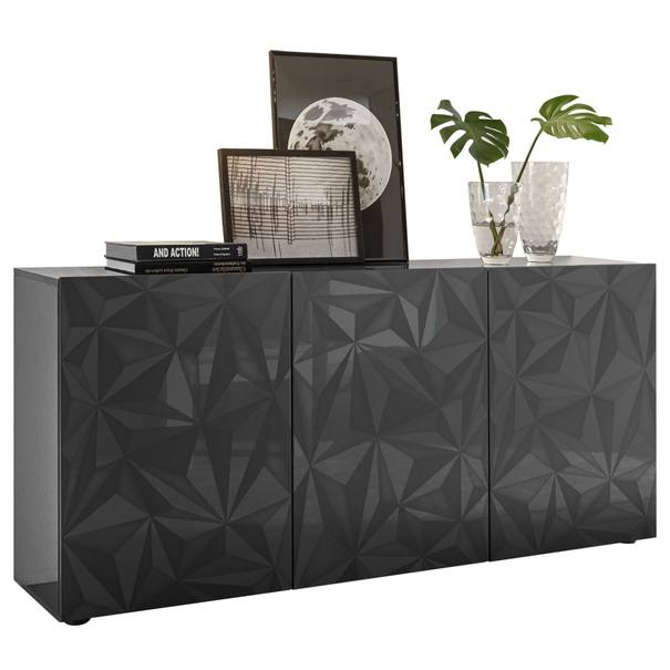 Komoda PRISMA 7 sivá lesklá 1