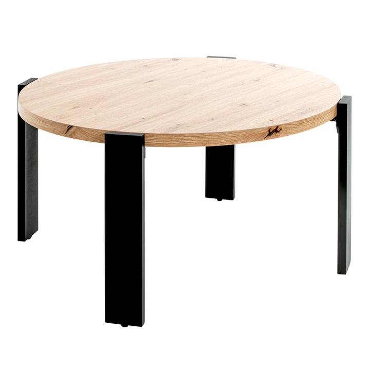 Prístavný stolík Prístavný stolík čierna/dub, priemer 42 cm 1