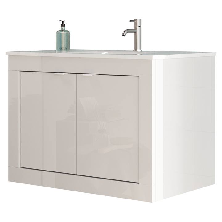 Nástenná umývadlová skrinka s umývadlom PROTA biela lesklá 1