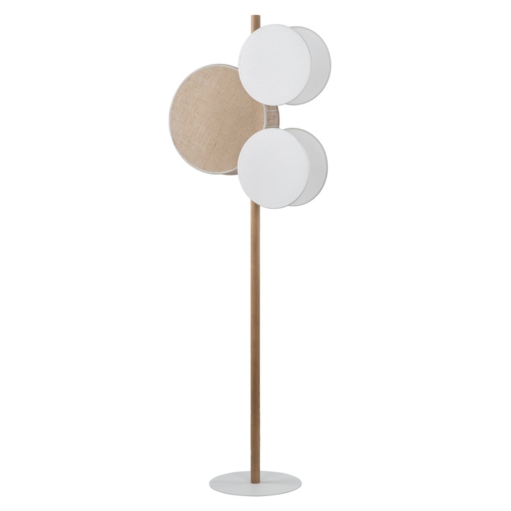 Stojacia lampa PULSE biela/prírodná 1