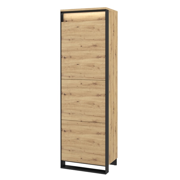 Skriňa/regál QUANT 02 dub artisan/čierna 1