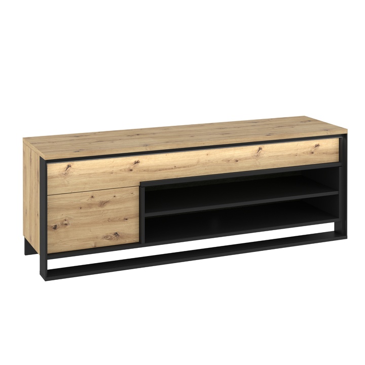 TV komoda QUANT 04 dub artisan/čierna 1
