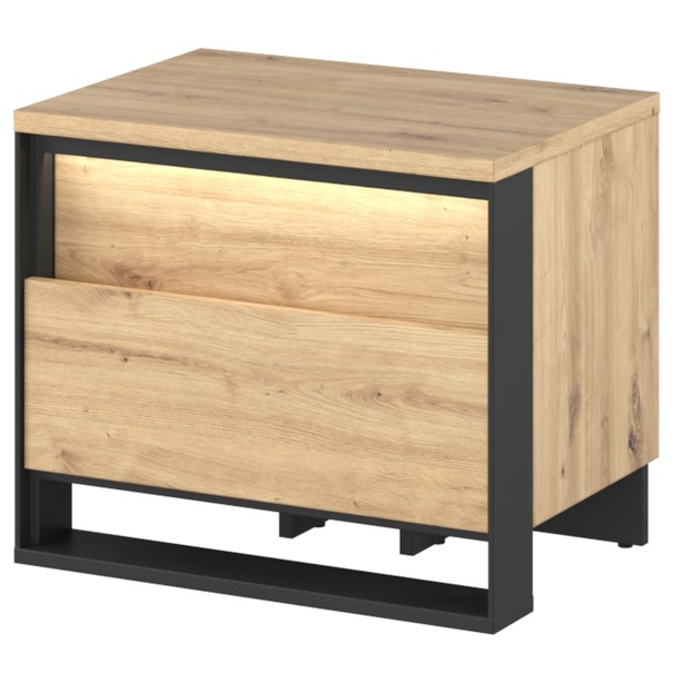 Nočný stolík QUANT QS-03 dub artisan/čierna 1