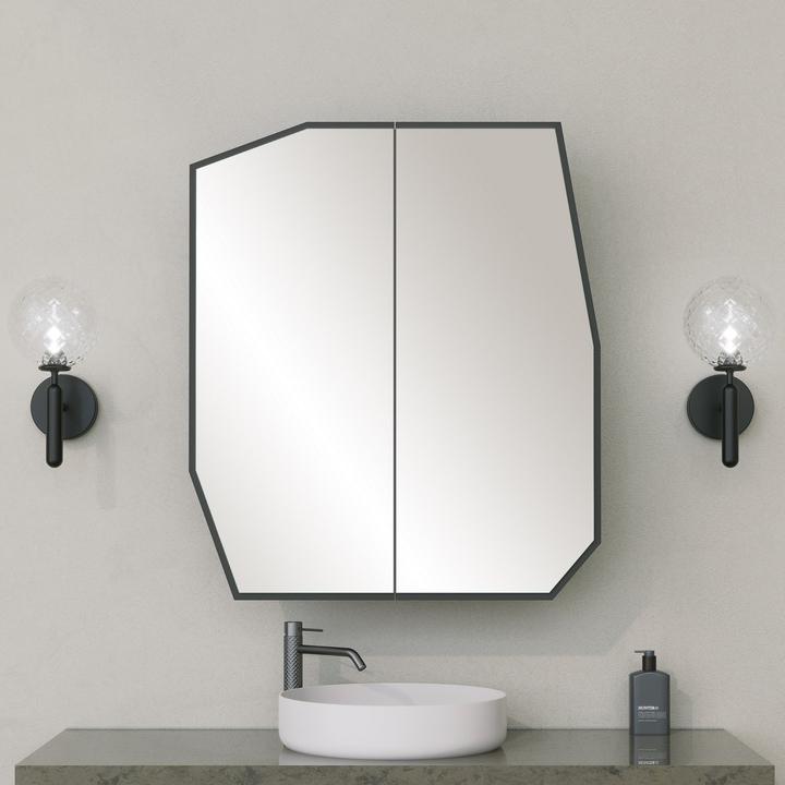 Zrkadlová skrinka QUARTZ čierna 1