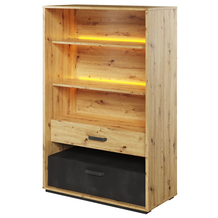 Regál QUBIC 06 dub artisan/čierna 1