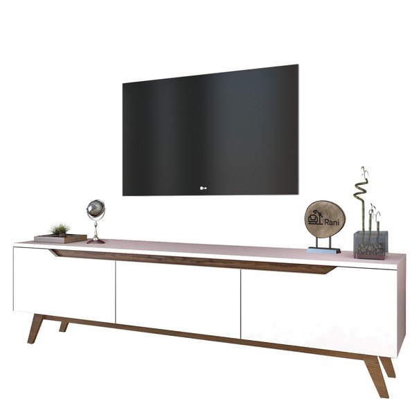 TV stolík QUINN biela/tmavý orech 1