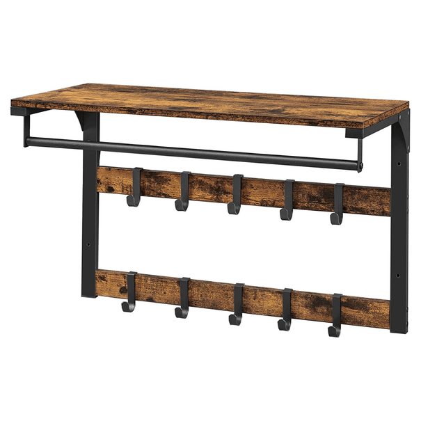 Nástenný vešiak RACK hnedá/čierna 1