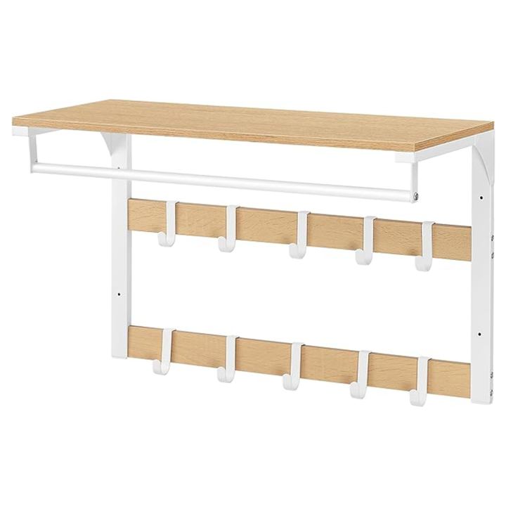 Nástenný vešiak RACK prírodná/biela 1