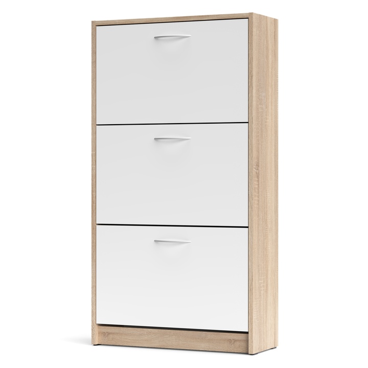 Skrinka na topánky RAFFY 3D dub sonoma/biela 1