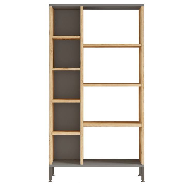 Regál/knižnica RAI borovica atlantic/antracitová 1