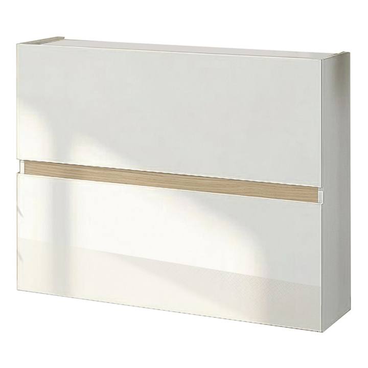 Skrinka na topánky RAINBOW 3 svetlý dub/biela vysoký lesk 1