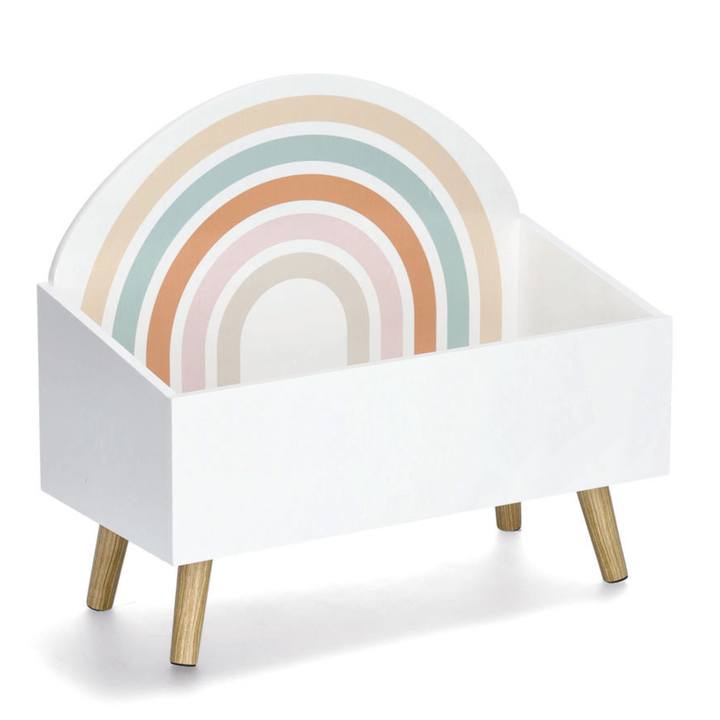 Detská úložná truhla RAINBOW biela/prírodná 1