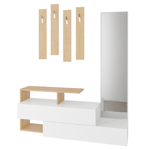 Predsieňová zostava RAMDA dub/biela 1