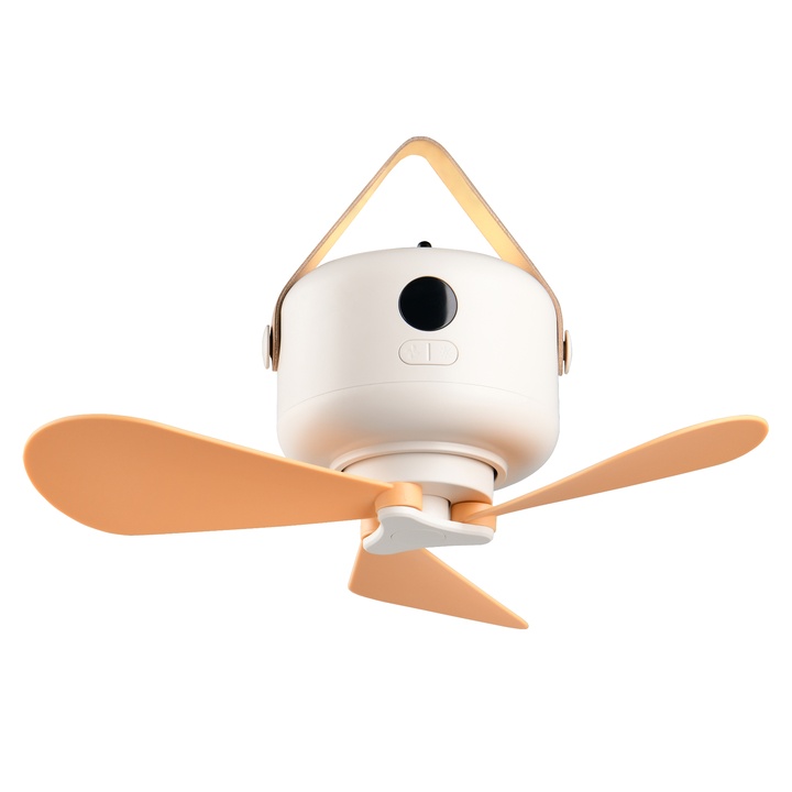 Závesné LED svietidlo s ventilátorom RENA biela/hnedá 1