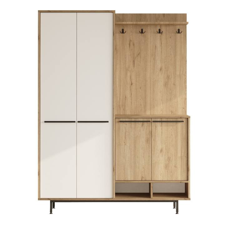 Predsieňová zostava REVO dub/biela 1