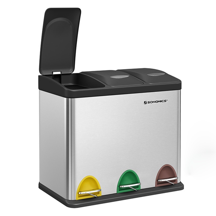 Odpadkový kôš na triedený odpad REYCLING 2 strieborná/čierna, 24 L 1