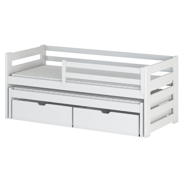 Posteľ s výsuvným lôžkom RHYS biela, 80x200 cm 1