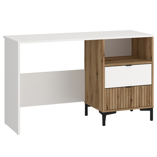 Písací stôl RICKO B01 dub evoke/alpská biela 1