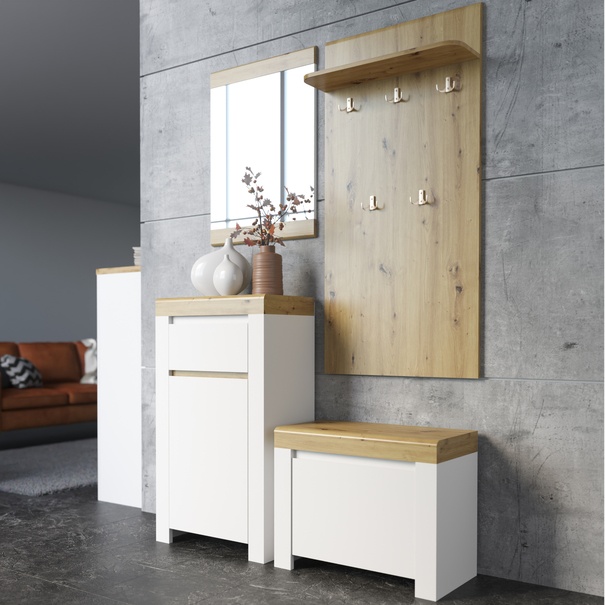 Predsieňová zostava RIKO dub artisan/biela 1