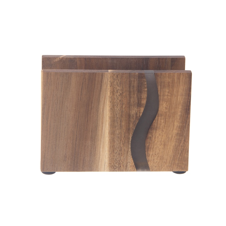 Stojan na servítky RIVER akácia/živica 1