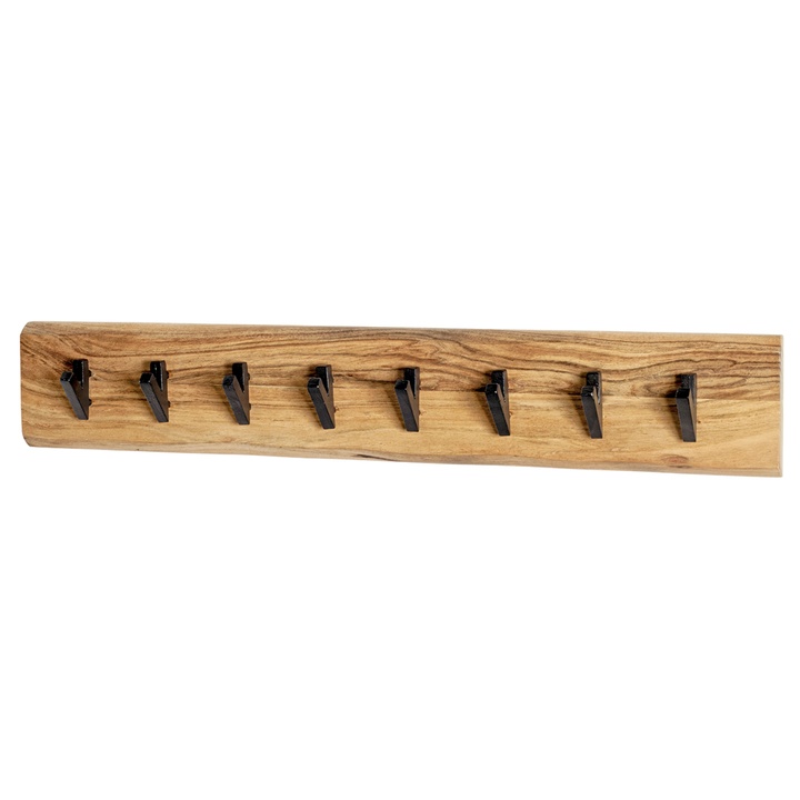 Nástenný vešiak RIVERA 5 akácia/čierna 1