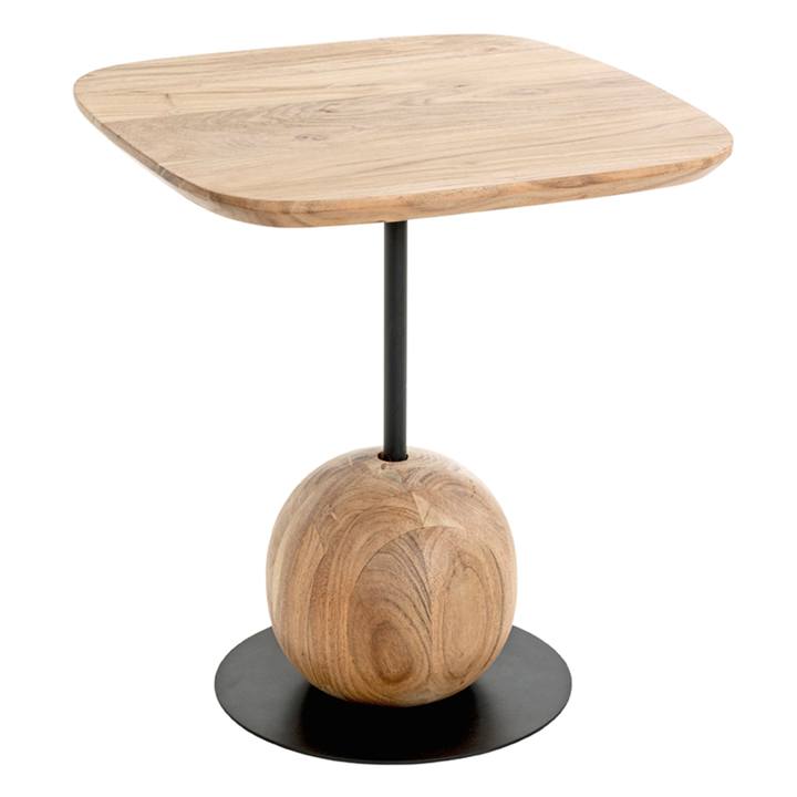 Prístavný stolík RIVERA akácia/čierna, výška 50 cm 1