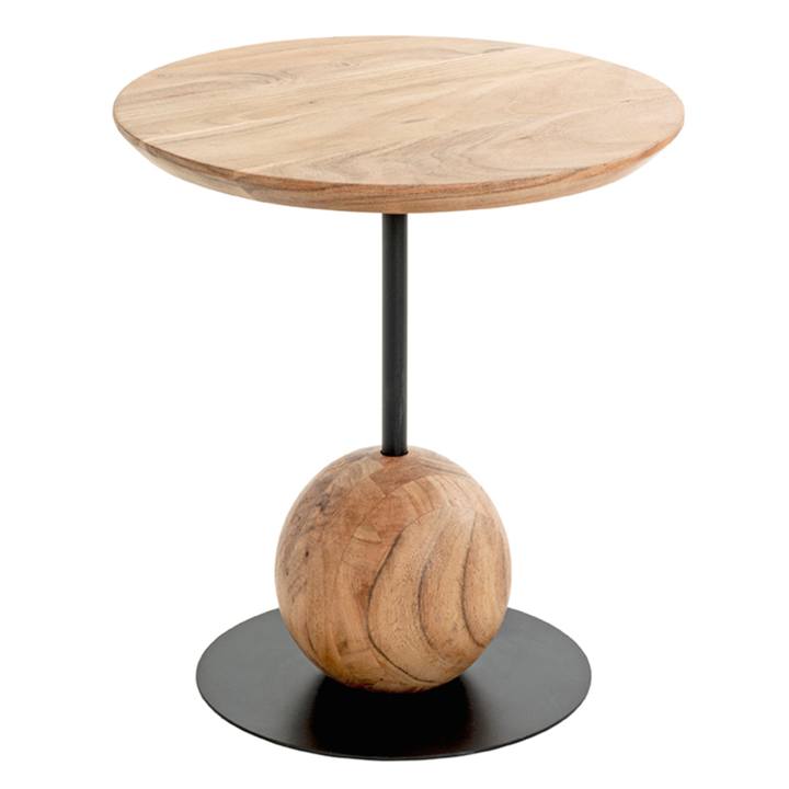 Prístavný stolík RIVERA akácia/čierna, výška 45 cm 1