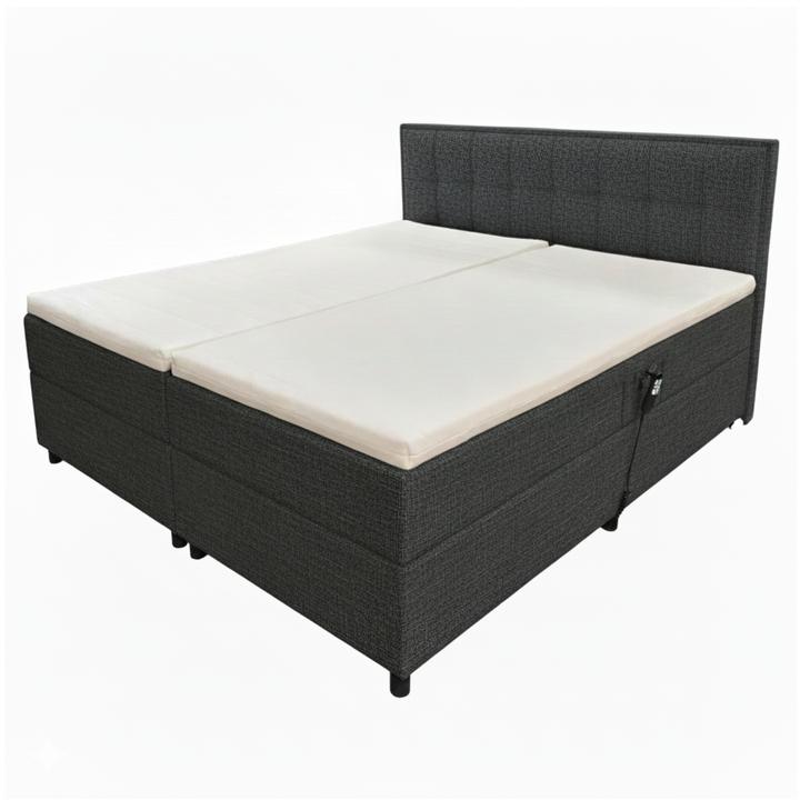 Polohovacia posteľ s matracom a topperom ROBIRAM antracitová, 160x200 cm 1