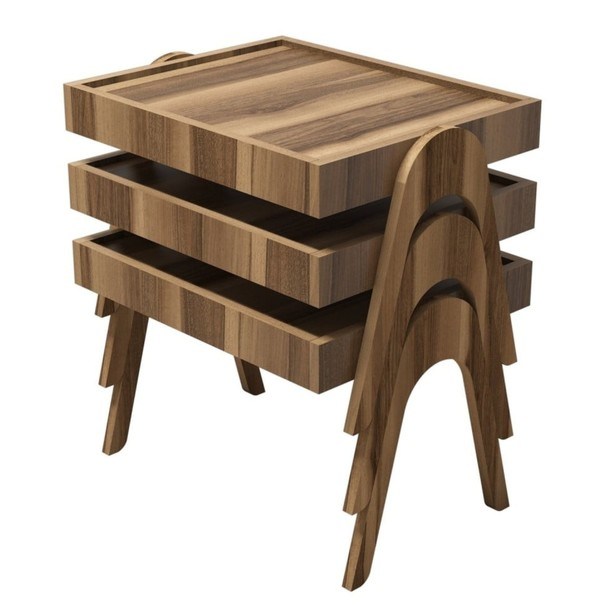 Prístavné stolíky ROMA vlašský orech, 3 ks 1
