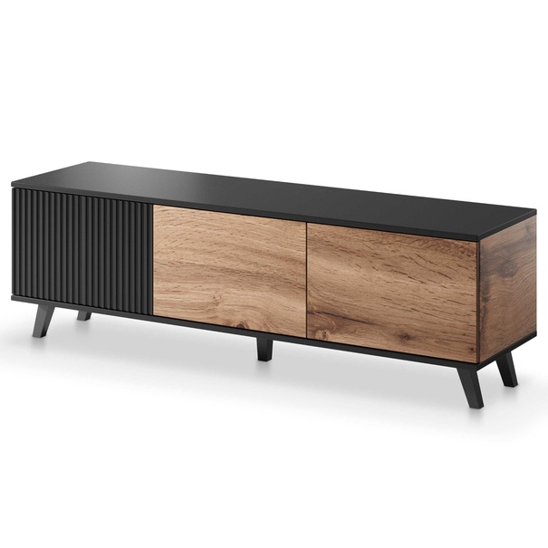 TV komoda RONDUM dub wotan/čierna, šírka 150 cm 1