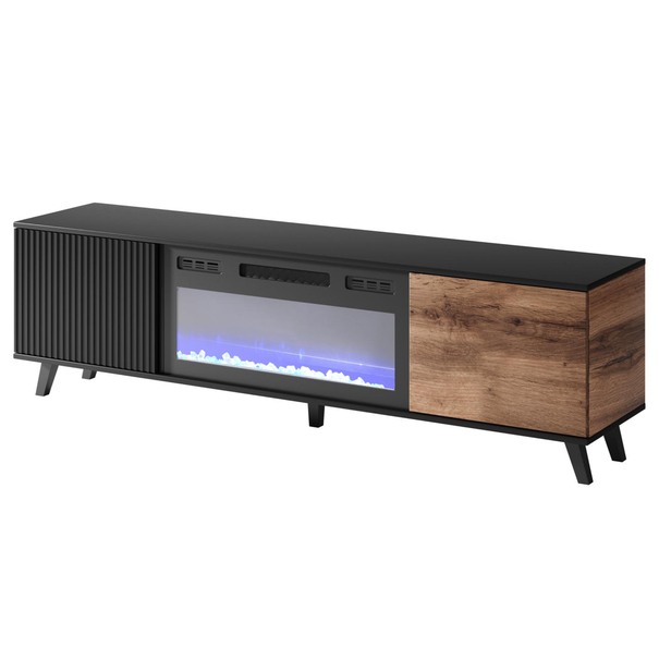 TV komoda s krbom RONDUM dub wotan/čierna 1